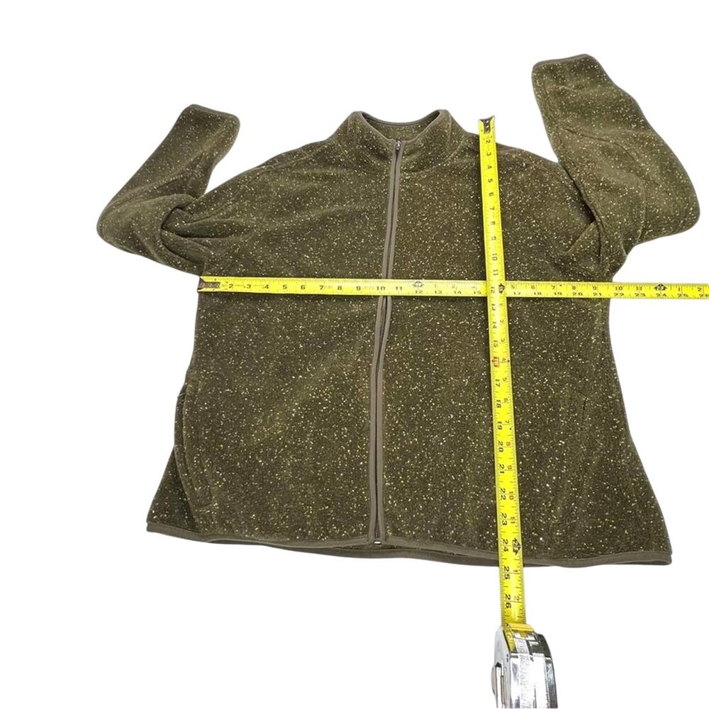 Orvis Full Zip Fleece Jacket SZ L Speckled Earthy Green Outdoor Gorpcore Hiking - Picture 5 of 9